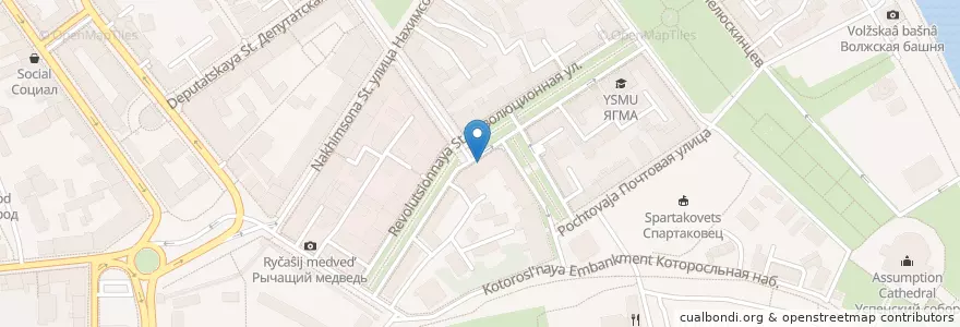 Mapa de ubicacion de Столовая en Rusia, Distrito Federal Central, Óblast De Yaroslavl, Ярославский Район, Городской Округ Ярославль.