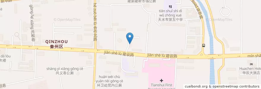 Mapa de ubicacion de 东关街道 en Китай, Ганьсу, 天水市, 秦州区, 东关街道.