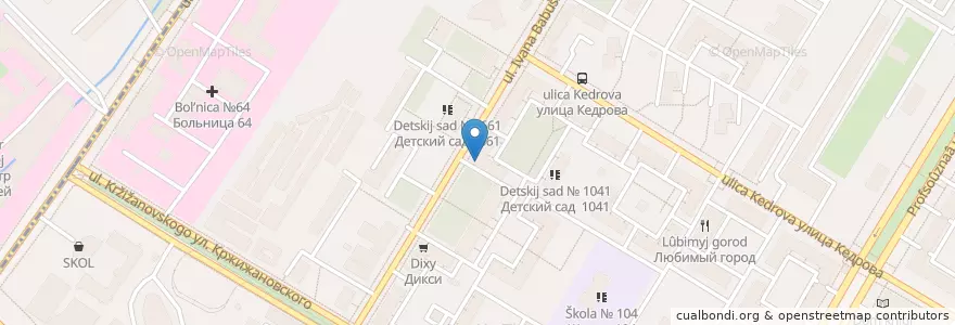 Mapa de ubicacion de Медбиолайн en ロシア, 中央連邦管区, モスクワ, Юго-Западный Административный Округ, Академический Район.