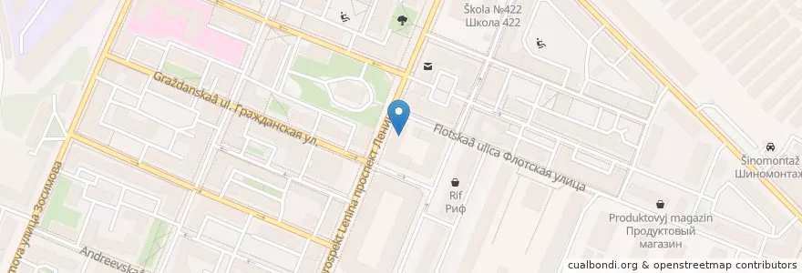 Mapa de ubicacion de Социальная аптека №96 en Rusland, Северо-Западный Федеральный Округ, Oblast Leningrad, Sint-Petersburg, Кронштадтский Район, Кронштадт.