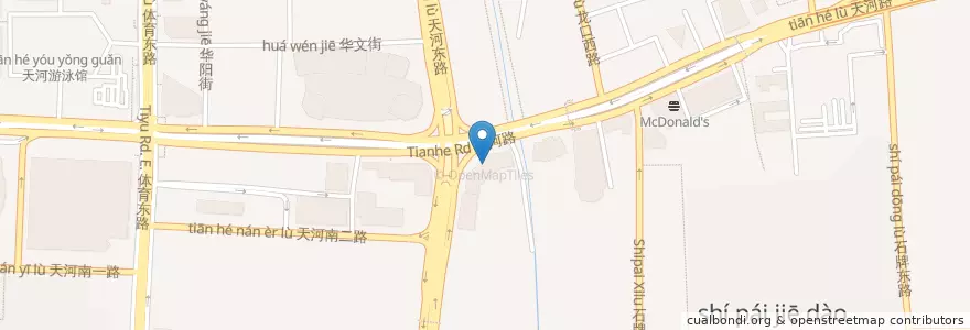 Mapa de ubicacion de McDonald's en 중국, 광둥성, 광저우시, 天河区.