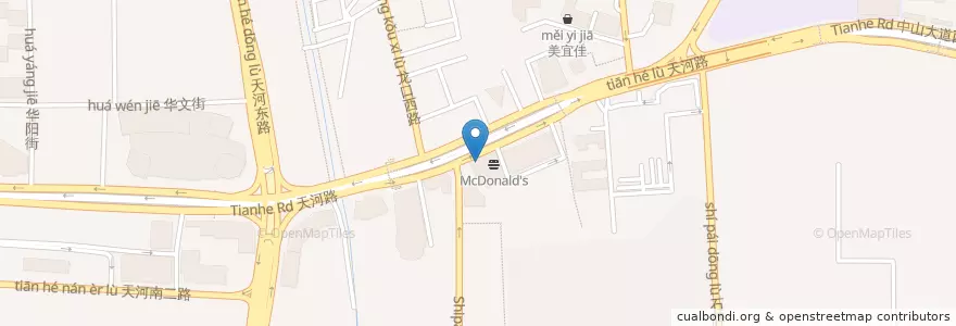 Mapa de ubicacion de McDonald's en الصين, غوانغدونغ, 广州市, 天河区, 石牌街道.