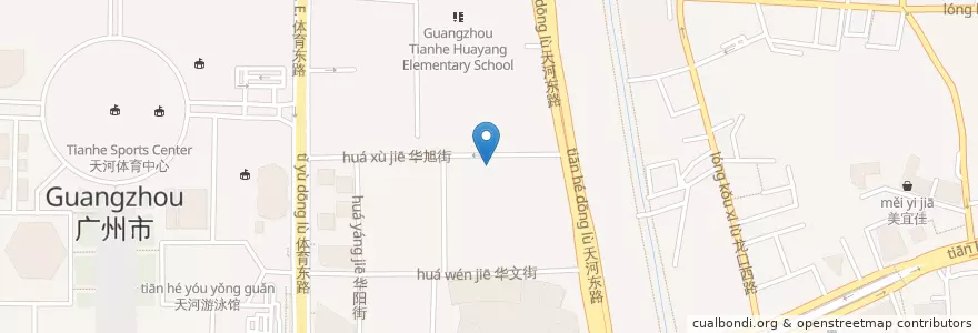 Mapa de ubicacion de Guangzhou Post Office en 중국, 광둥성, 광저우시, 天河区, 天河南街道, 林和街道.