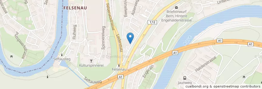 Mapa de ubicacion de Briefeinwurf Bern, Reichenbachstrasse en Schweiz/Suisse/Svizzera/Svizra, Bern/Berne, Verwaltungsregion Bern-Mittelland, Verwaltungskreis Bern-Mittelland, Bern.