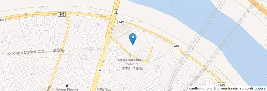 Mapa de ubicacion de 安養院 en 일본, 도쿄도, 足立区.