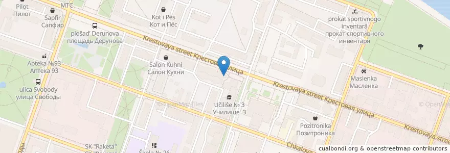 Mapa de ubicacion de Универсам en Russland, Föderationskreis Zentralrussland, Oblast Jaroslawl, Рыбинский Район, Городской Округ Рыбинск.
