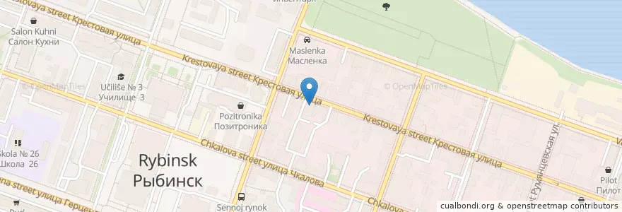 Mapa de ubicacion de Венеция en Rusia, Distrito Federal Central, Óblast De Yaroslavl, Рыбинский Район, Городской Округ Рыбинск.