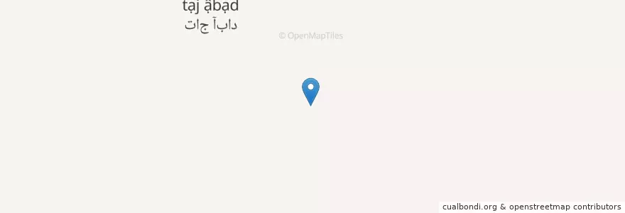 Mapa de ubicacion de تاج آباد en イラン, ケルマーン, شهرستان بم, بخش بروات, روداب غربی, تاج آباد.