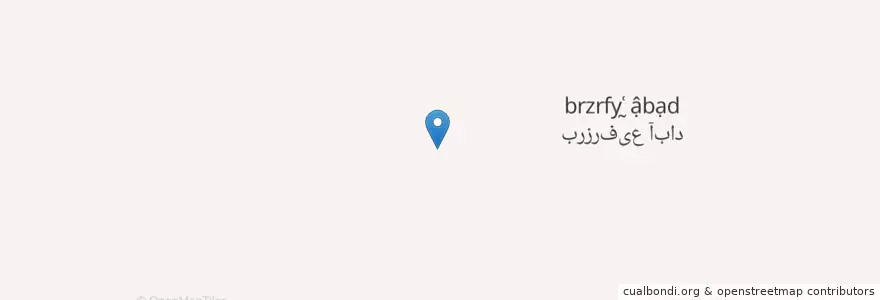 Mapa de ubicacion de برزرفیع آباد en Iran, استان کرمان, شهرستان نرماشیر, بخش روداب, روداب شرقی, برزرفیع آباد.
