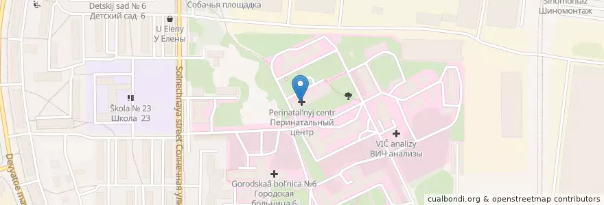 Mapa de ubicacion de Перинатальный центр en Russland, Föderationskreis Zentralrussland, Oblast Jaroslawl, Рыбинский Район, Городской Округ Рыбинск.