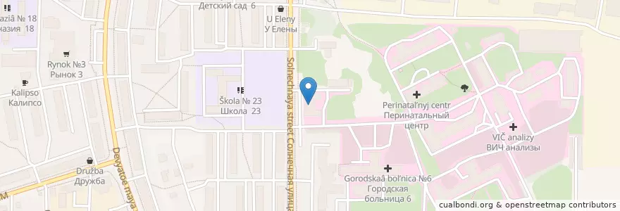 Mapa de ubicacion de Центральная районная поликлиника en Rusia, Distrito Federal Central, Óblast De Yaroslavl, Рыбинский Район, Городской Округ Рыбинск.