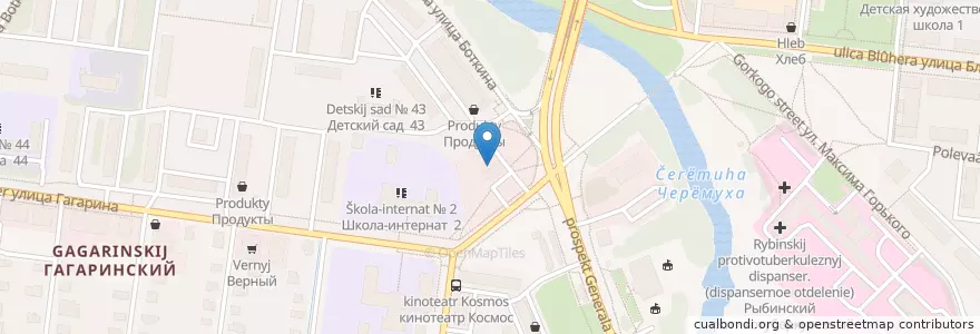 Mapa de ubicacion de Космос en Russia, Distretto Federale Centrale, Oblast' Di Jaroslavl', Рыбинский Район, Городской Округ Рыбинск.