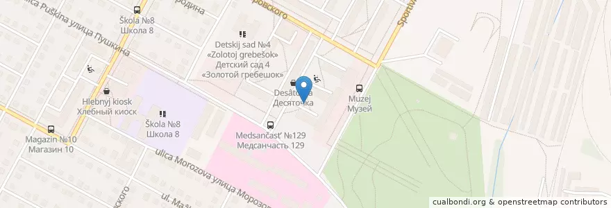 Mapa de ubicacion de Пивной ларёк en ロシア, シベリア連邦管区, ノヴォシビルスク州, ベルツク管区.