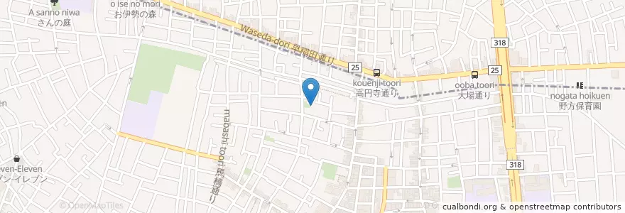 Mapa de ubicacion de 正光寺 en 日本, 東京都, 杉並区.