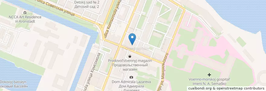 Mapa de ubicacion de Участковый пункт полиции en Rusland, Северо-Западный Федеральный Округ, Oblast Leningrad, Sint-Petersburg, Кронштадтский Район, Кронштадт.
