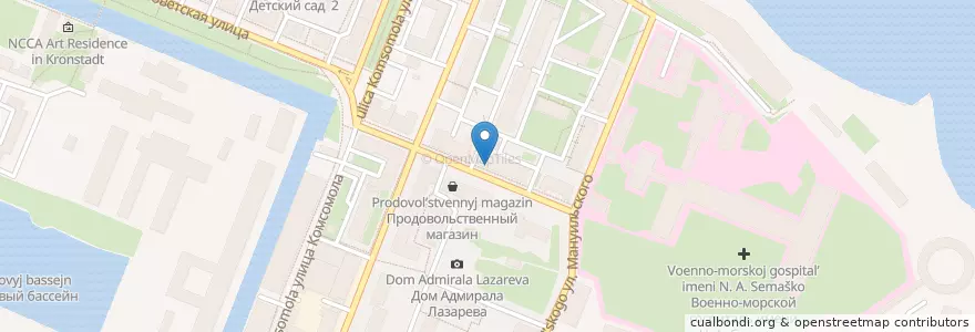 Mapa de ubicacion de Отделение связи №197762 en Russland, Föderationskreis Nordwest, Oblast Leningrad, Sankt Petersburg, Rajon Kronstadt, Kronstadt.