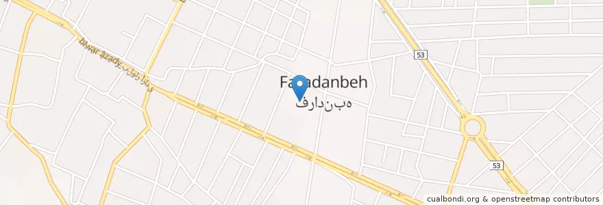 Mapa de ubicacion de فرادنبه en إیران, محافظة تشهارمحال وبختياري, شهرستان بروجن, بخش مرکزی, دهستان حومه, فرادنبه.