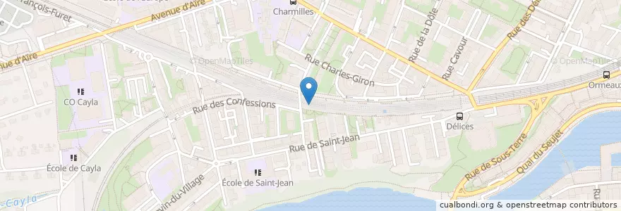 Mapa de ubicacion de Café Saint-Jean en Schweiz/Suisse/Svizzera/Svizra, Genève, Genève, Genève.