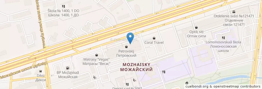 Mapa de ubicacion de 36,6 en روسيا, Центральный Федеральный Округ, Москва, Западный Административный Округ, Можайский Район.