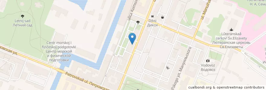 Mapa de ubicacion de Библиотека-филиал №1 ЦБС en Rusland, Северо-Западный Федеральный Округ, Oblast Leningrad, Sint-Petersburg, Кронштадтский Район, Кронштадт.