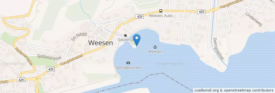 Mapa de ubicacion de Bootsvermietung en Schweiz/Suisse/Svizzera/Svizra, Sankt Gallen, Wahlkreis See-Gaster, Weesen.