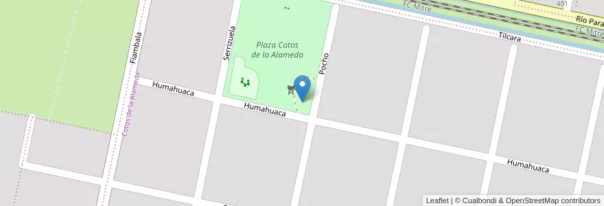 Mapa de ubicacion de 9 - Cotos de la Alameda en Argentina, Santa Fe, Departamento San Lorenzo, Municipio De Roldán, Roldán.