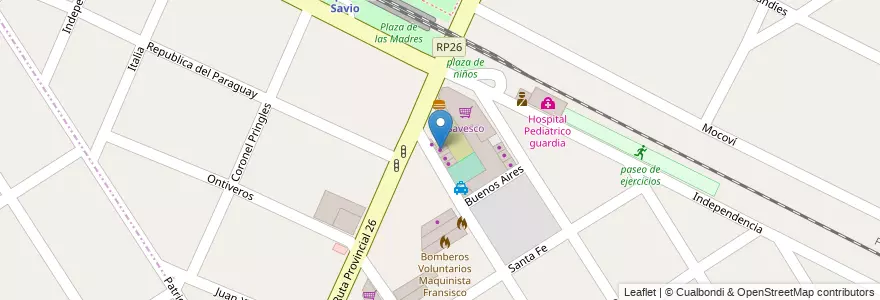 Mapa de ubicacion de 9 de julio en Arjantin, Buenos Aires, Partido De Escobar, Maquinista Savio.