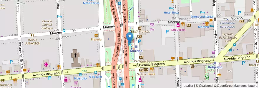 Mapa de ubicacion de 9 de Julio, Montserrat en Argentinien, Ciudad Autónoma De Buenos Aires, Comuna 1, Buenos Aires.