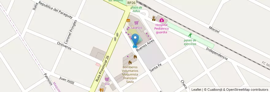 Mapa de ubicacion de 9 de julio en Аргентина, Буэнос-Айрес, Partido De Escobar, Maquinista Savio.