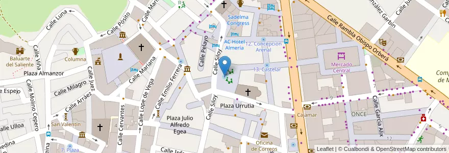 Mapa de ubicacion de 9. Plaza San Pedro en Spanien, Andalusien, Almería, Almería.