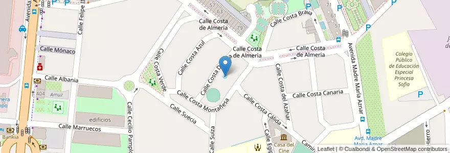 Mapa de ubicacion de 90. Parque en Calle Costa de Almería en 西班牙, 安达鲁西亚, Almería, Almería.