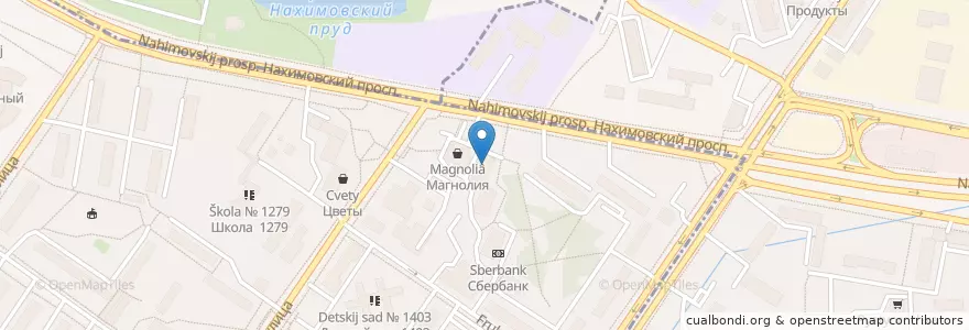 Mapa de ubicacion de Горздрав en Russie, District Fédéral Central, Moscou, Юго-Западный Административный Округ, Район Зюзино.
