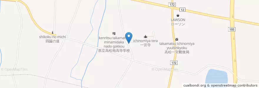 Mapa de ubicacion de 一宮寺駐車場 en Japan, Präfektur Kagawa, 高松市.