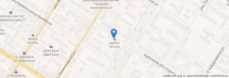 Mapa de ubicacion de Аптека en Rusland, Federaal District Verre Oosten, Kraj Transbaikal, Читинский Район, Городской Округ Чита.