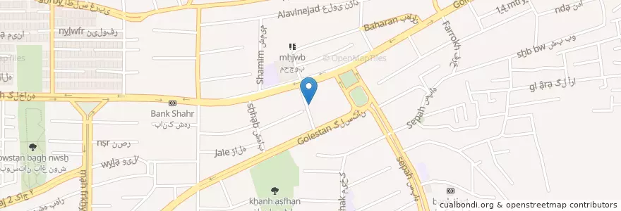 Mapa de ubicacion de آفتاب en イラン, エスファハーン, شهرستان اصفهان, بخش مرکزی شهرستان اصفهان, اصفهان.
