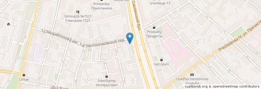 Mapa de ubicacion de Ригла en Russia, Distretto Federale Centrale, Москва, Центральный Административный Округ, Район Хамовники.