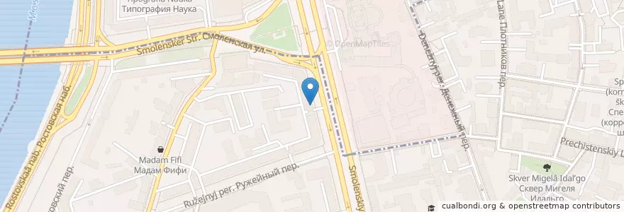 Mapa de ubicacion de Кредит Европа Банк en Russia, Distretto Federale Centrale, Москва, Центральный Административный Округ, Район Хамовники.
