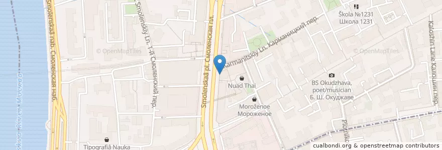 Mapa de ubicacion de Росбанк en Russie, District Fédéral Central, Moscou, Центральный Административный Округ, Район Арбат.