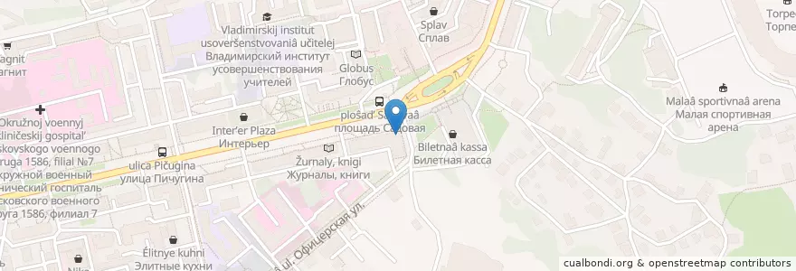 Mapa de ubicacion de Владимир Фармация en Rusia, Distrito Federal Central, Óblast De Vladímir, Городской Округ Владимир.