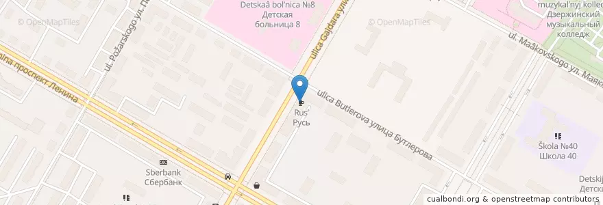 Mapa de ubicacion de Русь en Rusia, Приволжский Федеральный Округ, Óblast De Nizhni Nóvgorod, Городской Округ Дзержинск.