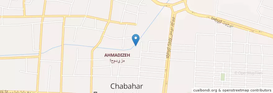 Mapa de ubicacion de 차바하르 en 이란, استان سیستان و بلوچستان, شهرستان چابهار, بخش مرکزی, کمبل سلیمان, 차바하르.
