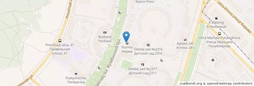 Mapa de ubicacion de Норма en Rusland, Centraal Federaal District, Moskou, Юго-Восточный Административный Округ, Район Выхино-Жулебино.