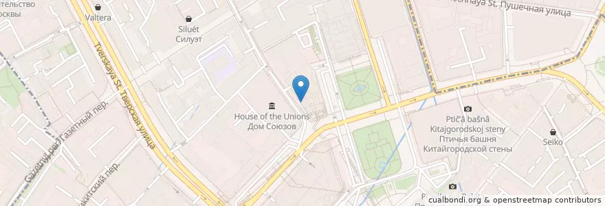 Mapa de ubicacion de Надин en Rússia, Distrito Federal Central, Москва, Центральный Административный Округ, Тверской Район.