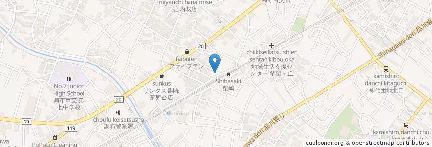 Mapa de ubicacion de だい作 en 일본, 도쿄도, 調布市.