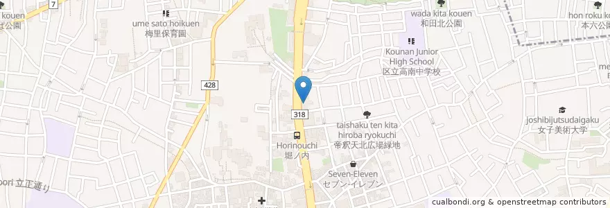 Mapa de ubicacion de 日産レンタカー en Japan, Tokio, 杉並区.
