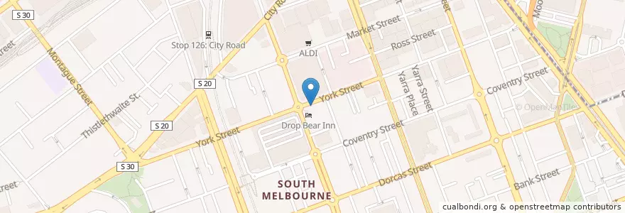 Mapa de ubicacion de York Street/Cecil Street en استرالیا, Victoria, City Of Port Phillip.