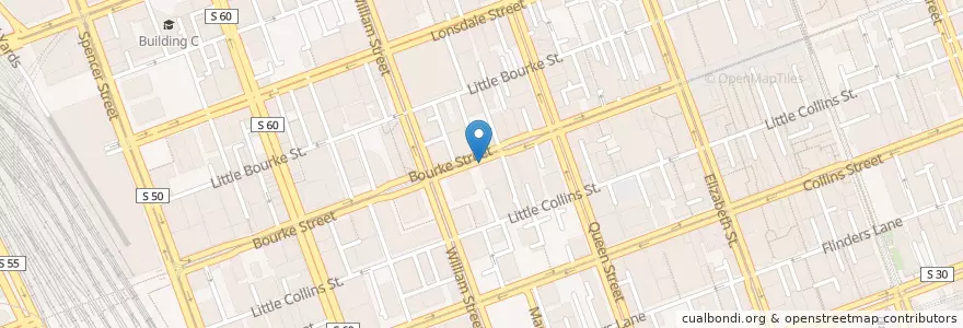 Mapa de ubicacion de Bourke Street/New Chancery Lane en Australia, Victoria, City Of Melbourne.