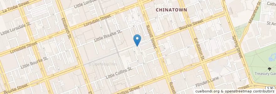 Mapa de ubicacion de Bourke Street/Russels Place en オーストラリア, ビクトリア, City Of Melbourne.