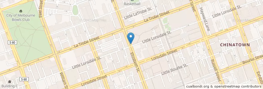 Mapa de ubicacion de Elizabeth Street/Little Lonsdale Street en Avustralya, Victoria, City Of Melbourne.