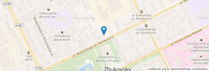 Mapa de ubicacion de СуперМойка en Rússia, Distrito Federal Central, Oblast De Moscou, Раменский Городской Округ, Городской Округ Жуковский.